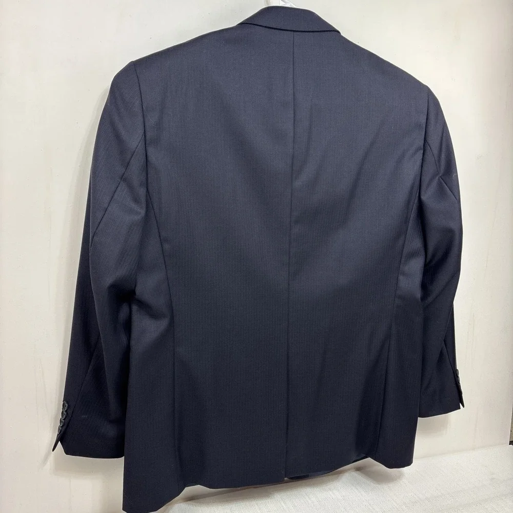 Nautica Men's Navy Suit Jacket Blazer Two Button Single Vent Size 46 R 100% Wool